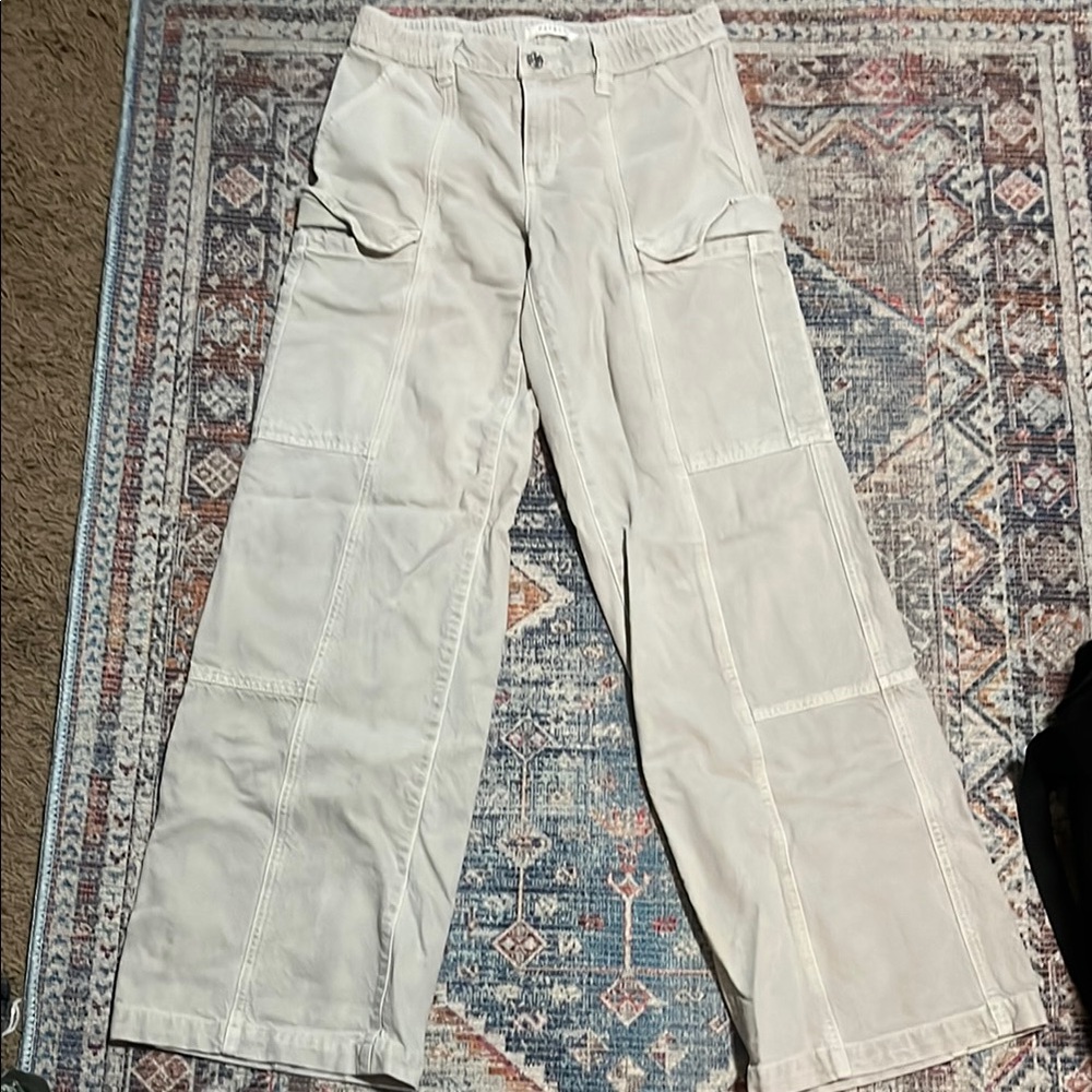 PacSun Cream Wide Leg Jeans